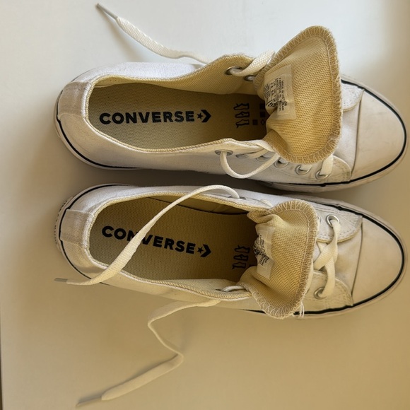 Converse White Lift Platform Canvas Sneakers Size 7.5 - Picture 11 of 14